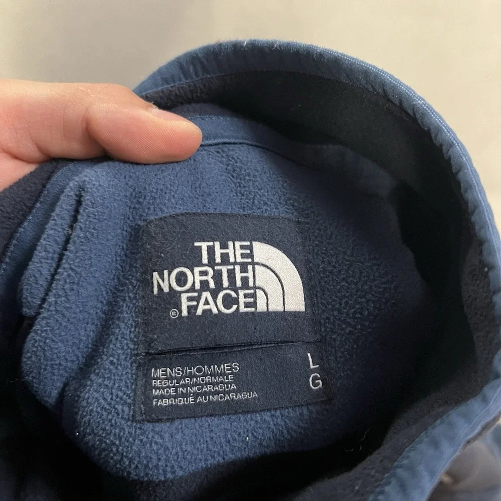 The North Face Fleece Jacket Men's Size Large Blue Glacier Quarter Zip Pullover